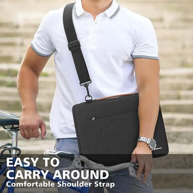 Alt view image 5 of 6 - 14 inch Laptop Sleeve Case Shoulder Bag Protective Carrying Handbag for 15" MacBook Air M2 2023/15" Surface Laptop 3 4/14" ThinkPad P14s T14 T14s L14 Gen 2/14" Acer Chromebook Spin 514