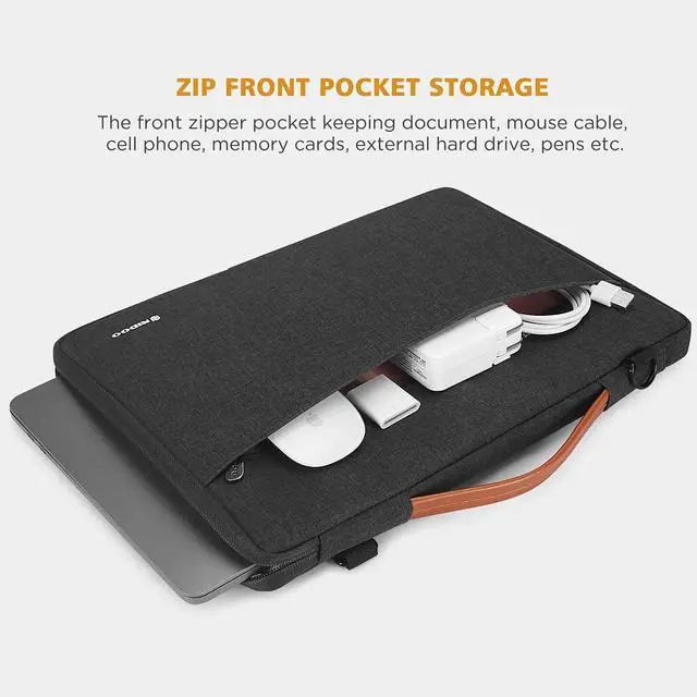 Alt view image 3 of 6 - 14 inch Laptop Sleeve Case Shoulder Bag Protective Carrying Handbag for 15" MacBook Air M2 2023/15" Surface Laptop 3 4/14" ThinkPad P14s T14 T14s L14 Gen 2/14" Acer Chromebook Spin 514