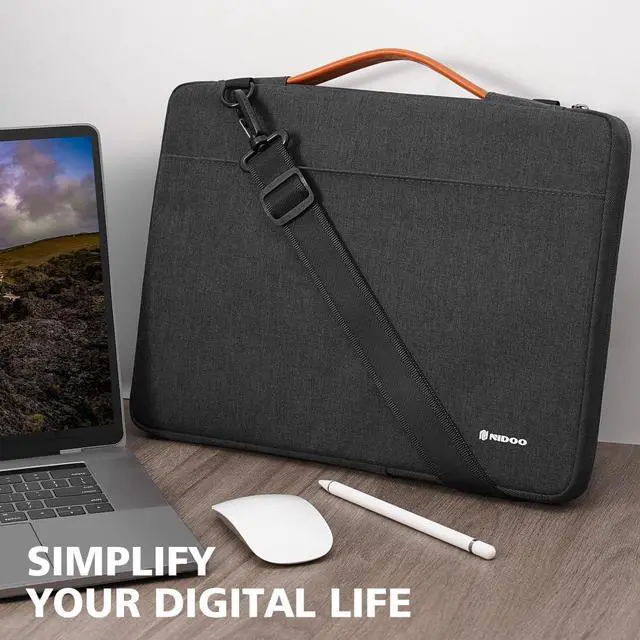 Alt view image 6 of 6 - 14 inch Laptop Sleeve Case Shoulder Bag Protective Carrying Handbag for 15" MacBook Air M2 2023/15" Surface Laptop 3 4/14" ThinkPad P14s T14 T14s L14 Gen 2/14" Acer Chromebook Spin 514