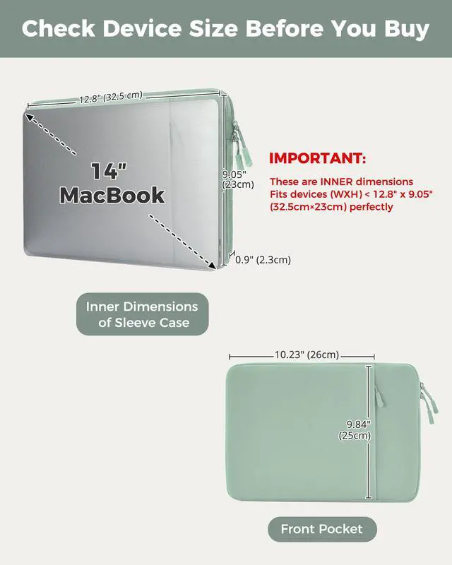 Alt view image 4 of 7 - Laptop Sleeve 14" for MacBook Pro 14 Inch M5/M4/M3/M2/M1 2026-2021