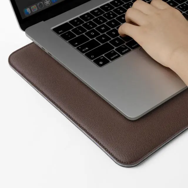 Alt view image 5 of 7 - Laptop Sleeve 14 Inch Precisely Compatible with MacBook Pro M5 M4 M3 M2 Pro/Max 2026-2021, Faux Leather Cover Case, 14 in, Coffee