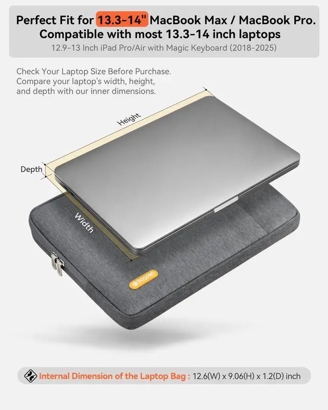 Alt view image 2 of 7 - 13.3-14 Inch Laptop Sleeve Case for MacBook Pro