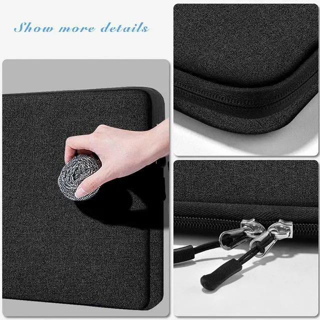 Alt view image 4 of 6 - Laptop Case 13.3 14 inch Sleeve with Additional Case Compatible with MacBook Pro/Neo 14 inch M5/M4/M3/M2/M1 All Model of 13.3 Inch Mac Air/Pro, XPS 13 14 and More 13.3"-14" Notebooks,Black