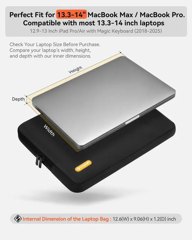 Alt view image 2 of 7 - 13.3-14 Inch Laptop Sleeve Case for MacBook Pro