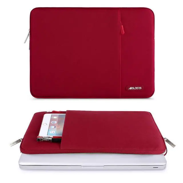 Alt view image 2 of 7 - Laptop Case 14 inch, 14 inch Laptop Sleeve Compatible with HP Lenovo Dell ASUS Acer, HP Stream, Dell Latitude, Lenovo IdeaPad, Polyester Vertical Computer Sleeve Bag with Pocket, Red