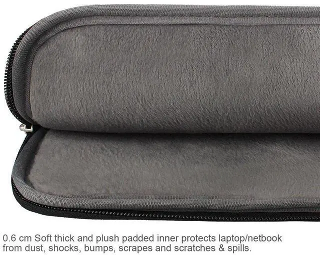 Alt view image 5 of 7 - 13 13.3 14 Inch Water-Resistant Canvas Fabric Laptop Sleeve with Handle&Zipper Pocket/Notebook Computer Case/Ultrabook Carrying Bag for HP/Dell/Lenovo/A sus/Acer/Samsung, Black