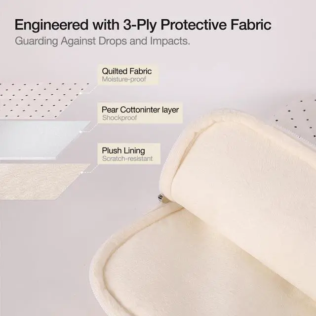 Alt view image 2 of 6 - Cute Bow Laptop Sleeve 14 Inch for 14" MacBook, Puffy Quilted Laptop Case Computer Cover for 14" MacBook, Hp, Dell, Lenovo, Acer, Chromebook