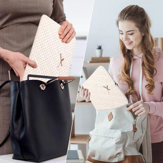 Alt view image 6 of 6 - Cute Bow Laptop Sleeve 14 Inch for 14" MacBook, Puffy Quilted Laptop Case Computer Cover for 14" MacBook, Hp, Dell, Lenovo, Acer, Chromebook
