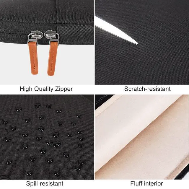 Alt view image 5 of 7 - Laptop Case Sleeve Protective Cover Compatible with MacBook Air 13 M4 M3 M2,MacBook Pro M2 M1,iPad Air/Pro,13 inch Dell,Lenovo, HP,Asus,Waterproof Computer Cases Bag with Handle,Black