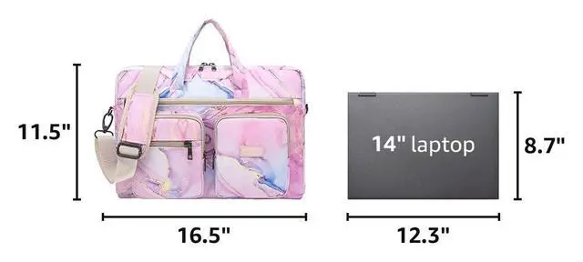 Alt view image 2 of 6 - 15-15.6 inch Laptop Shoulder Bag, for MacBook Pro 16, Hp Lenovo Dell 14 inch Waterproof Messenger Bag Case Sleeve