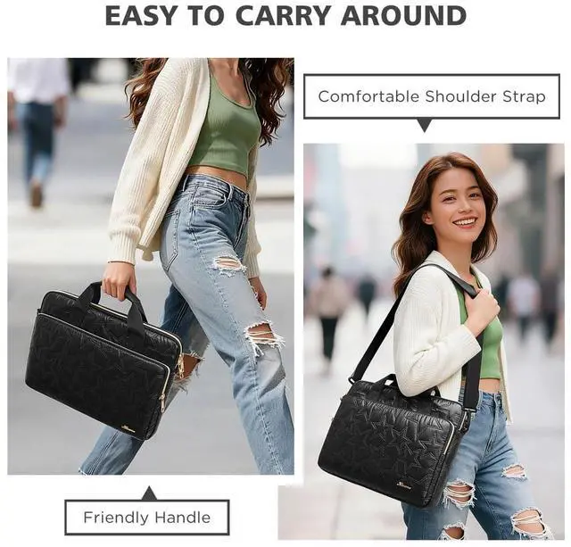 Alt view image 6 of 6 - Laptop Sleeve Case 15.6 Inch Computer Shoulder Bag for for 16" MacBook Pro M4 Air M2/Lenovo IdeaPad Flex 5i Gen 8/Legion Slim 5/Yoga Pro 9i/ThinkBook 16/HP Envy x360/Dell XPS 16/16 Plus