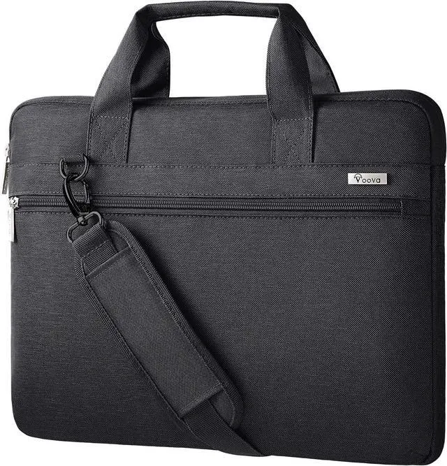 Main image of Laptop Bag 13-14 Inch, 360° Protective Laptop Case Sleeve with Shoulder Strap Compatible with Macbook Air 13, MacBook Pro 13/14, Waterproof Computer Bag Slim Briefcase for Men Women, Black