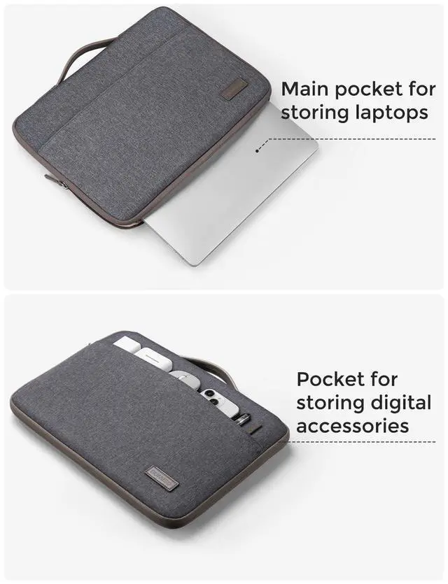 Alt view image 4 of 7 - Laptop Case Sleeve Protective Cover Compatible with MacBook Air 13 M4 M3 M2,MacBook Pro M2 M1,iPad Air/Pro,13 inch Dell,Lenovo, HP,Asus,Waterproof Computer Cases Bag with Handle,Dark Grey