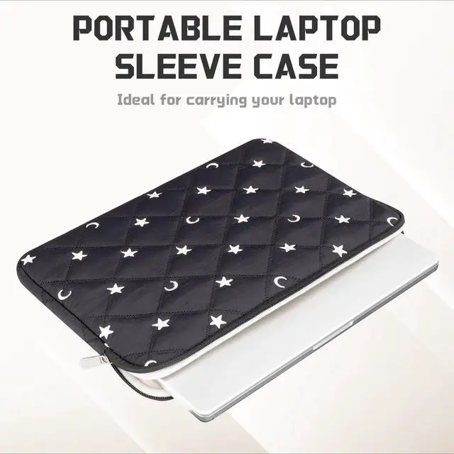 Alt view image 2 of 6 - 13 14 inch Laptop Sleeve Bag Portable Laptop Case Soft Lining Carrying Case Padded Computer Pouch Cover Compatible with 13 Inch MacBook Air/Pro 14 Inch MacBook Pro, Black