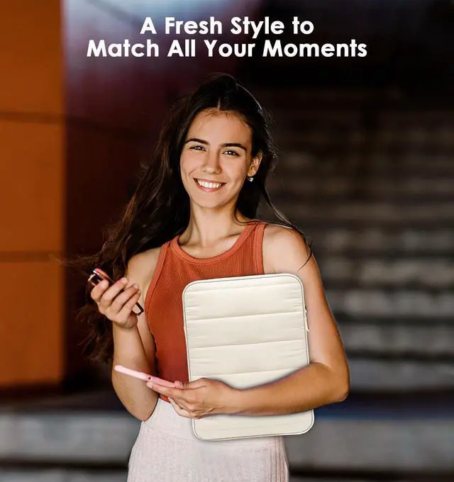 Alt view image 7 of 7 - 13-14 Inch Puffy Laptop Sleeve Bag Padded Protective Carrying Case