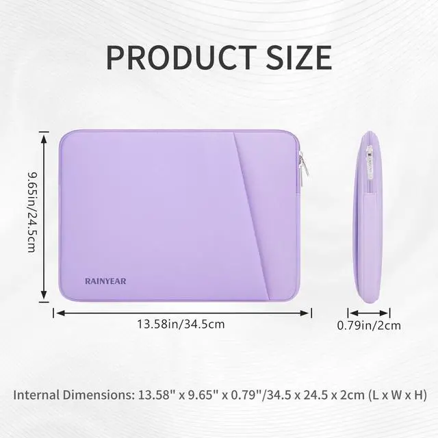 Alt view image 5 of 7 - 13.3 Inch Laptop Sleeve Padded Case Cover with Pocket, Purple