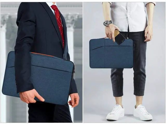 Alt view image 2 of 7 - 14 inch Laptop Sleeve Case for Dell XPS 15/Inspiron 14, HP Envy 14/ Chromebook 14/Pavilion x360 14,Lenovo Flex 5/IdeaPad 14, Acer HP DELL Lenovo ASUS 14-in Waterproof Computer Bag(NavyBlue)