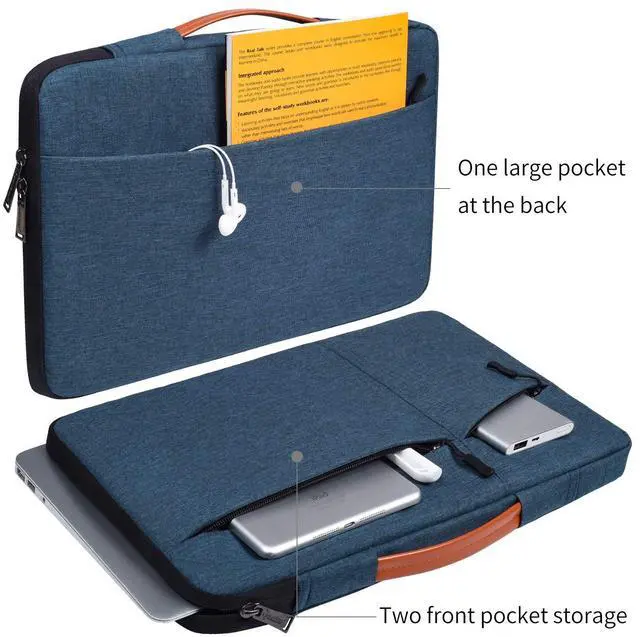 Alt view image 5 of 7 - 14 inch Laptop Sleeve Case for Dell XPS 15/Inspiron 14, HP Envy 14/ Chromebook 14/Pavilion x360 14,Lenovo Flex 5/IdeaPad 14, Acer HP DELL Lenovo ASUS 14-in Waterproof Computer Bag(NavyBlue)