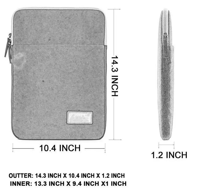 Alt view image 6 of 7 - 360° Protective Vertical Laptop Sleeve Case Cover Bag with Pocket for MacBook Pro 14 inch,14 inch-14.4 inch HP Lenovo Dell ASUS Acer Laptop Computer (Grey)