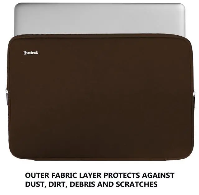 Alt view image 4 of 7 - Laptop Sleeve Bag 14 inch, Shockproof Protective Computer Cover Flip Case Briefcase Carrying Bag Compatible with 14" HP, Lenovo, Asus, Acer, Notebook, Chromebook Computer, Brown