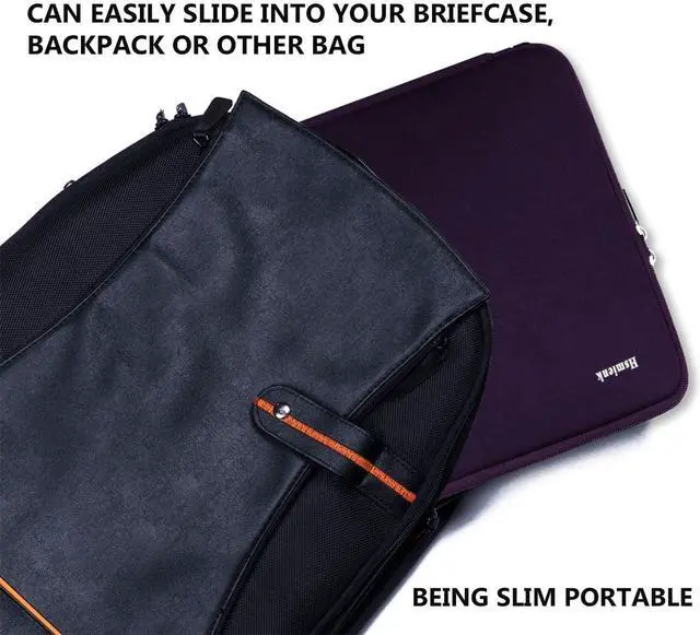 Alt view image 6 of 7 - Laptop Sleeve Case 14 inch, Shockproof Protective Computer Cover Flip Case Briefcase Carrying Bag Compatible with 14" HP, Lenovo, Asus, Acer, Notebook, Chromebook Computer, Dark Purple