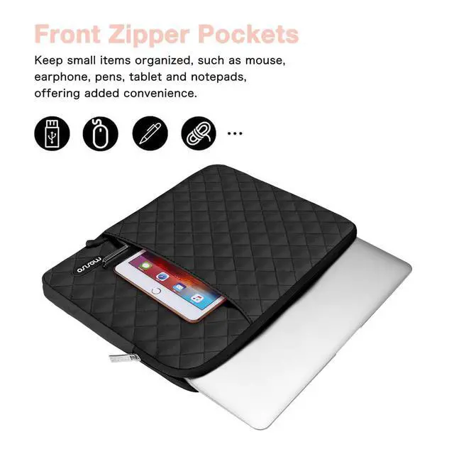 Alt view image 2 of 7 - Laptop Case 14 inch, 14 inch Laptop Sleeve, Black