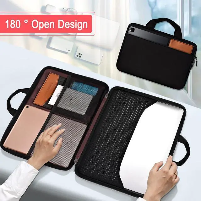 Alt view image 4 of 6 - Laptop Case 13.3-14 Inch Sleeve,TSA Shockproof Computer Handbag,Compatible with MacBook Neo/Pro 14 M5/M4/M3/M2/M1,All Models 13.3" MacBook Air/Pro,XPS 13/14,Most 13-14 Notebooks,B01k01