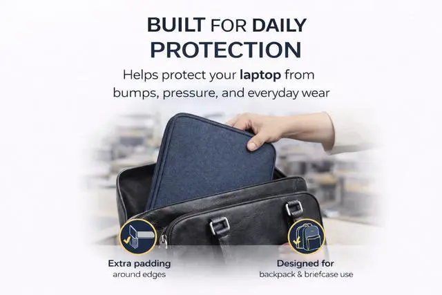 Alt view image 2 of 6 - Huxton Laptop Sleeve - 15.6 inches - Blue - WUXS115-3203759
