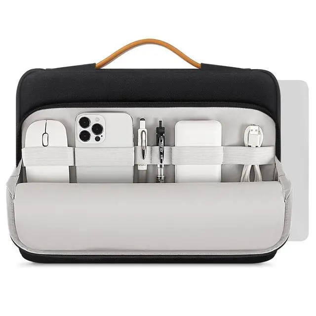 Alt view image 5 of 7 - Laptop Sleeve for MacBook Pro 14 Inch, Protective Case with Handle, Compatible with M4/M3/M2/M1 Chip Models, Black
