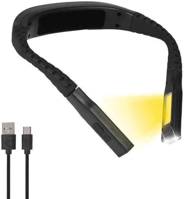Main image of Neck Reading Light LED Brightness Rechargeable 10-80Hrs Bendable Book Lamp for Reading in Bed Knitting Camping Repairing Reading Lovers Gifts Black