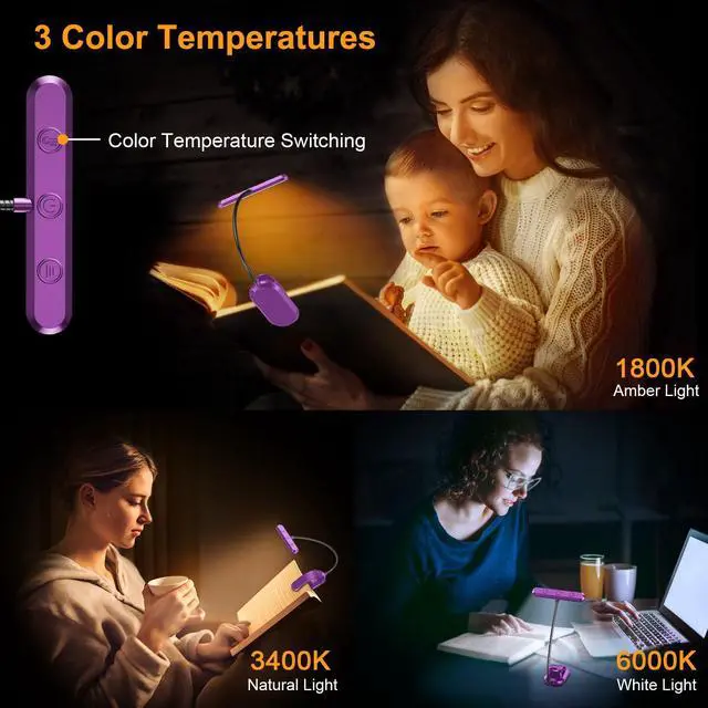 Alt view image 3 of 7 - Rechargeable Book Light for Reading in Bed with 19 LED