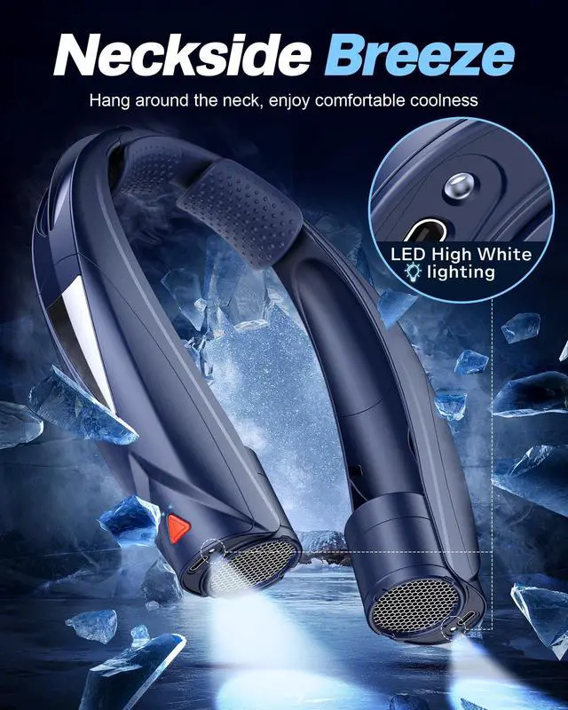 Alt view image 2 of 7 - Hand Free Portable Neck Fan with LED Book Light for Men & Women