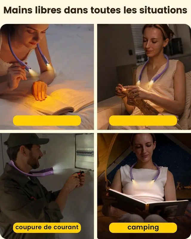 Alt view image 6 of 7 - Neck Book Light, Rechargeable Neck Lights for Crafts Reading