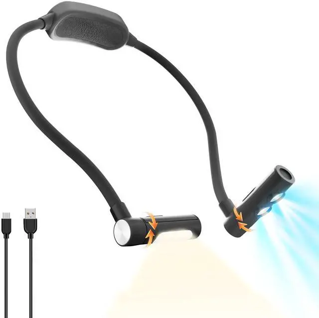 Main image of LED Neck Reading Light, Bendable Rechargeable Book Light 110-hr Lasting