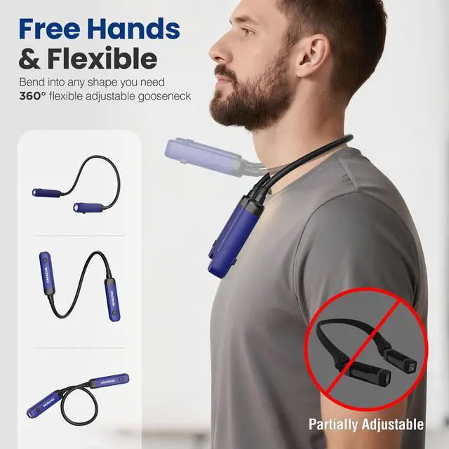 Alt view image 2 of 7 - Rechargeable Neck Light, 3 Brightness Hands-Free Neck Work Light