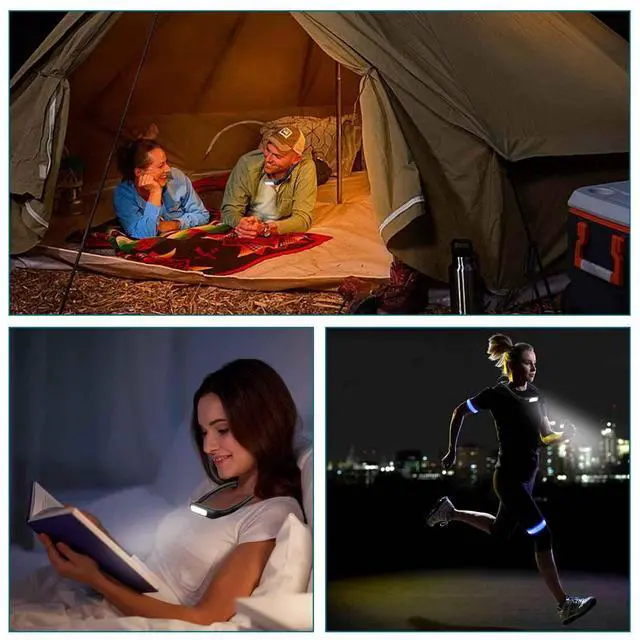 Alt view image 6 of 7 - LED Neck Reading Light,Book Lights for Reading in Bed,Adjustable Brightness Desk Lamp,3 Color,with Bendable Arms,Suitable for Repairing,Night Running,Walking,Knitting,Camping,Perfect Gifts