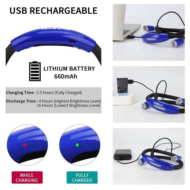 Alt view image 4 of 6 - Neck Reading Light,Rechargeable Book Light for Reading in Bed