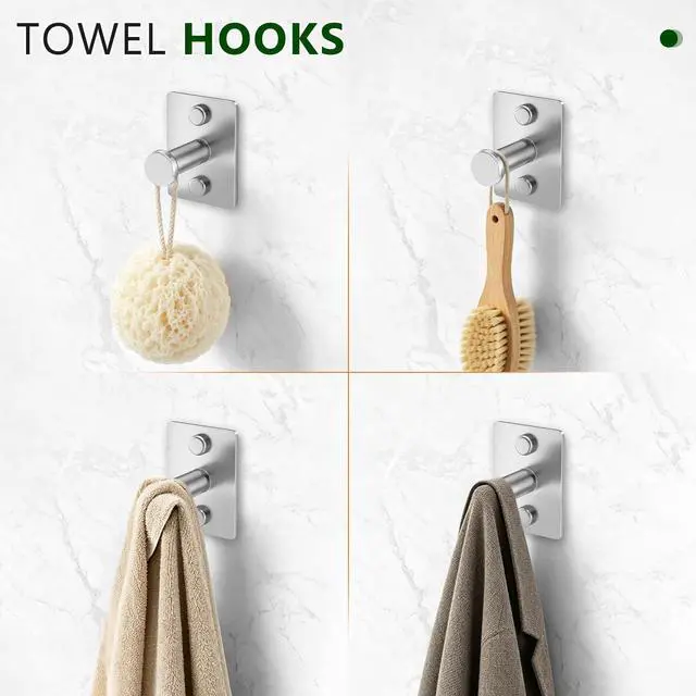 Alt view image 5 of 7 - 5 Pieces Bathroom Hardware Accessories Set Brushed Nickel Towel Bar Set Stainless Steel Towel Racks for Bathroom,Wall-Mounted 23.6 inch