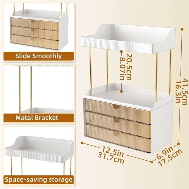 Alt view image 2 of 7 - Arcylic 5-Tier Makeup & Skincare Organizer for Vanity, Bath