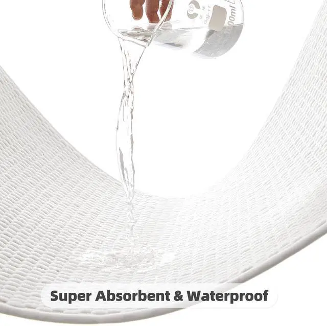 Alt view image 7 of 7 - Bathroom Rugs Non Slip Washable, Super Absorbent Thin Bath Mat Small Quick Dry Low Pile Bathroom Rug, White 16"x24" / 1'4" x 2'