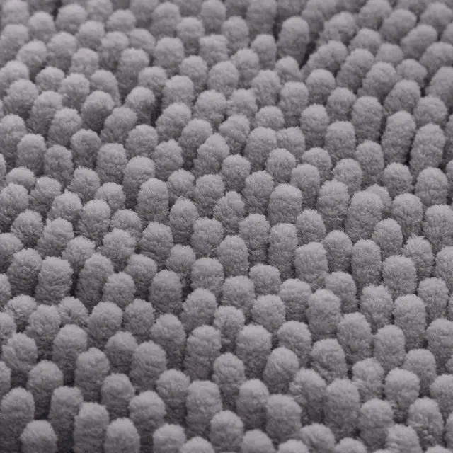 Alt view image 7 of 7 - 3 Pieces Bathroom Rugs, Soft Thick Absorbent Chenille Bath Mats, Washable Non-Slip Floor Rugs for Shower & Bath, Grey