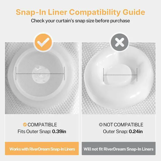 Alt view image 4 of 7 - Fabric Snap in Shower Curtain Liner Replacement,White,70x54