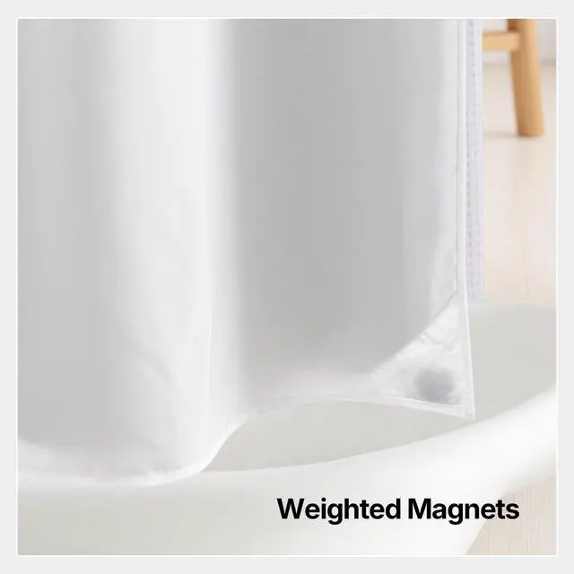 Alt view image 7 of 7 - Fabric Snap in Shower Curtain Liner Replacement,White,70x54