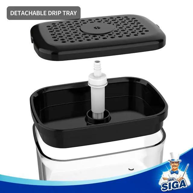 Alt view image 6 of 6 - Dish Soap Dispenser with Sponge Holder for Kitchen, Black