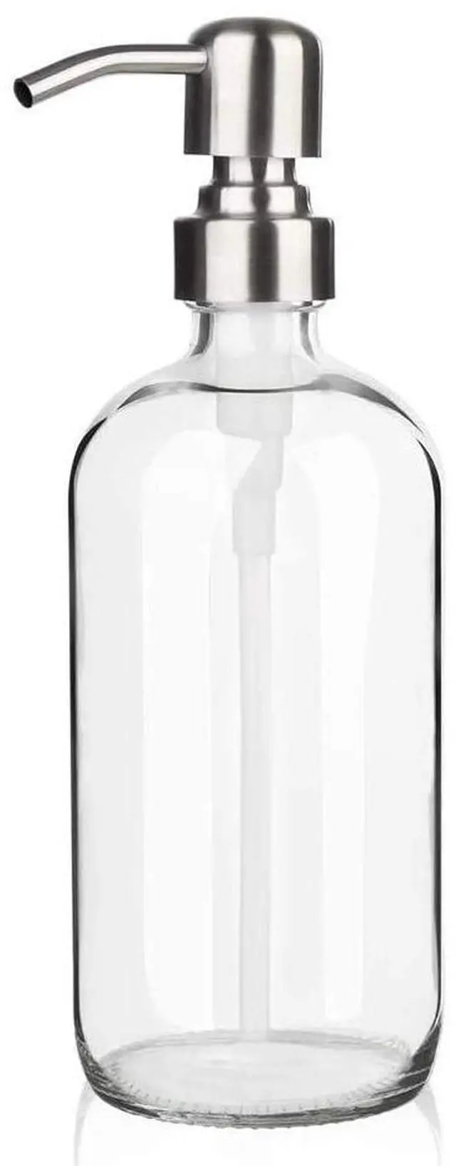 Main image of Glass Soap Dispenser - Clear Dish Soap Dispenser for Kitchen, Refillable Liquid Hand SoapDispenser with Rust Proof Stainless Steel Pump for Bathroom, Countertop (17 Ounce/ 500 ML)