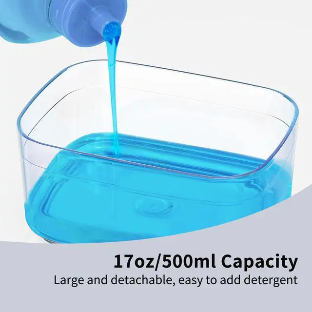 Alt view image 3 of 7 - Dish Soap Dispenser with Sponge Holder for Kitchen, Navy Blue