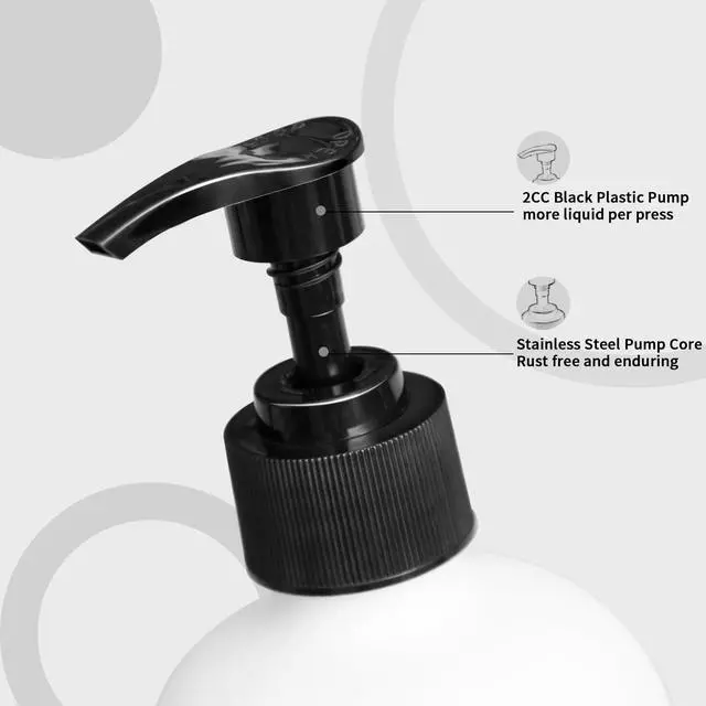 Alt view image 4 of 7 - Soap Dispenser Set 2 Pack, Contains Hand and Dish Soap Dispenser, Perfect for Black and White Kitchen Decor. (Black & White)