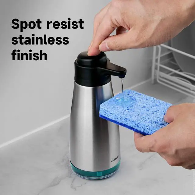 Alt view image 2 of 7 - 15oz Liquid Soap Dispenser for Dish and Hand Soap Stainless Finish