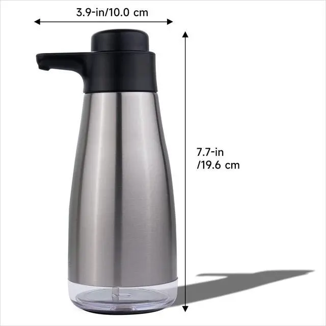 Alt view image 6 of 7 - 15oz Liquid Soap Dispenser for Dish and Hand Soap Stainless Finish