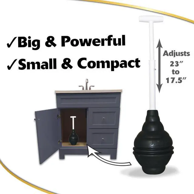 Alt view image 4 of 5 - BeehiveMAX Heavy Duty Toilet Plunger - Seals All Bowl Shapes Powerful Clog Removal
